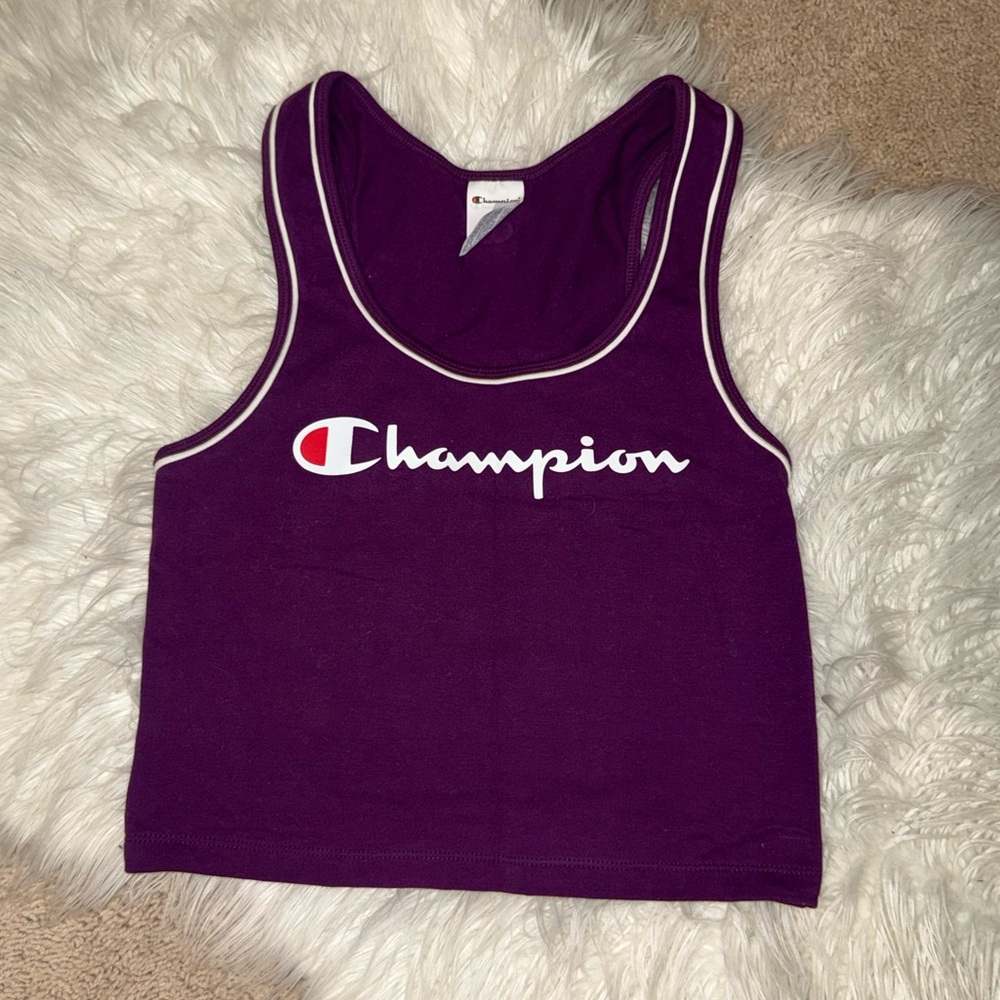NWOT Medium Champion purple crop tank top.